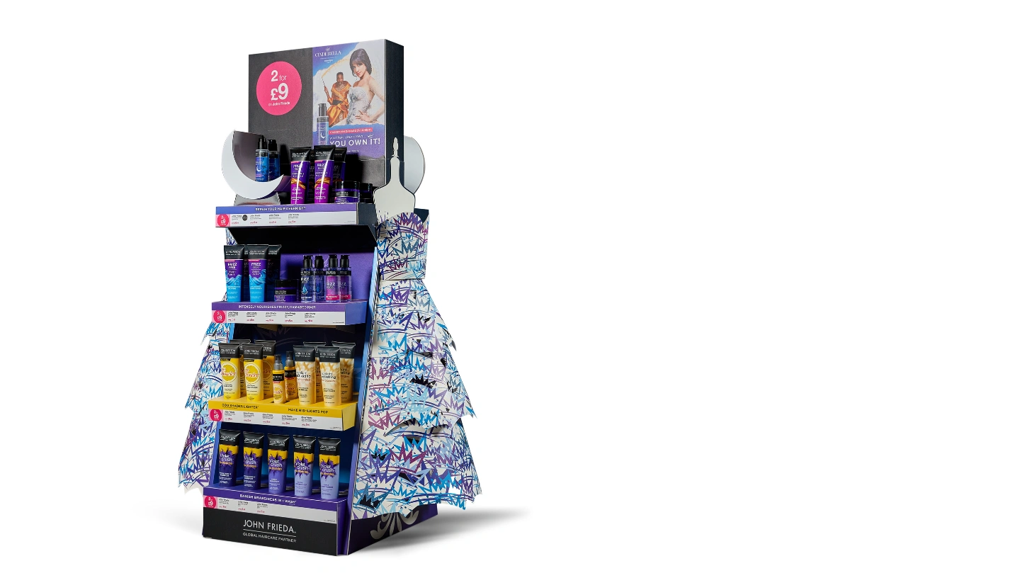 John Freida POS stand