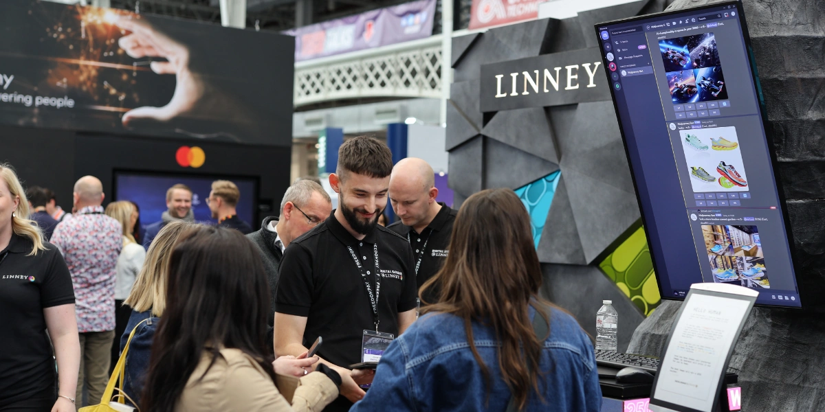 the expo floor at the retail tech show