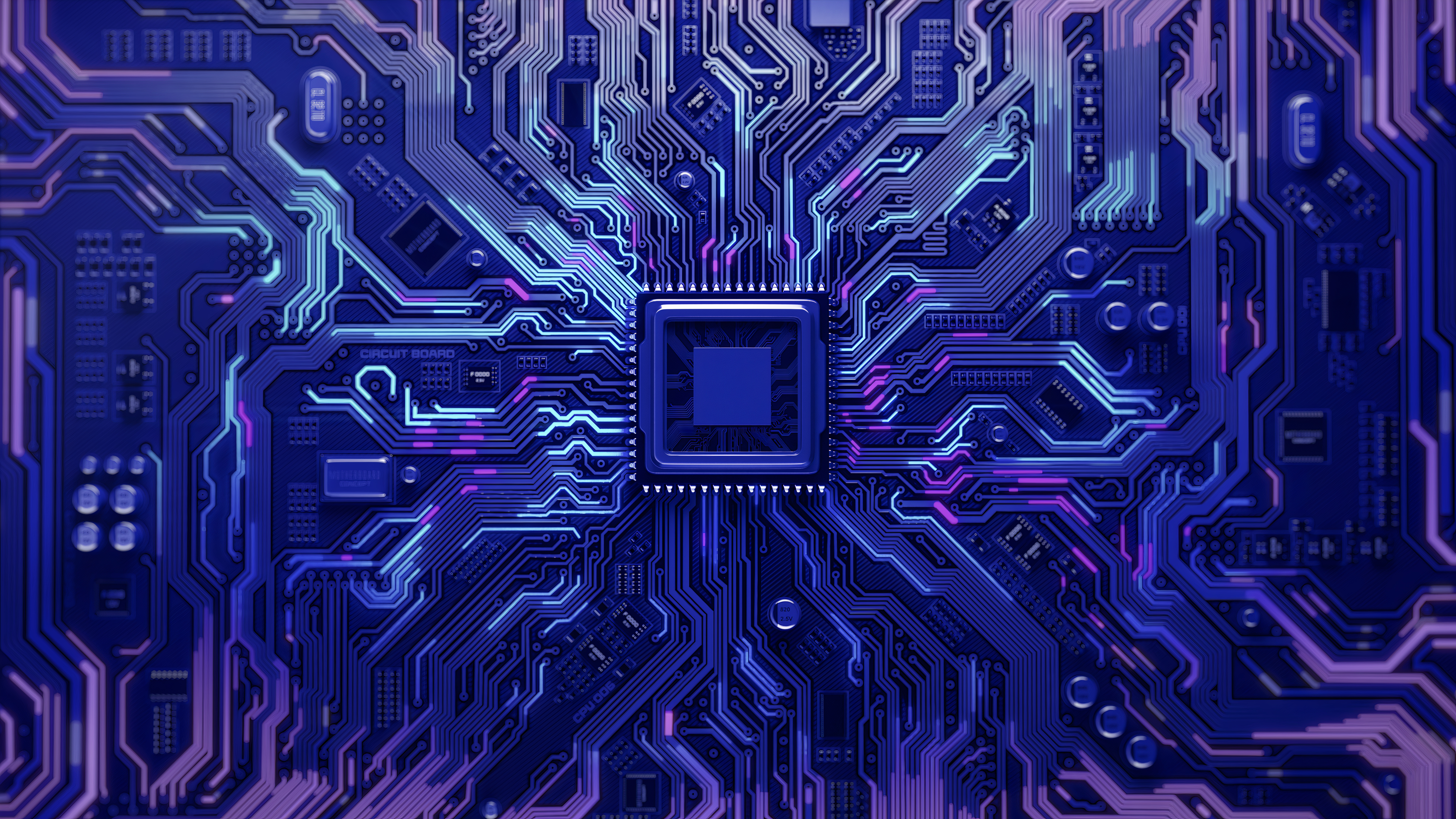 Circuit graphic in blue