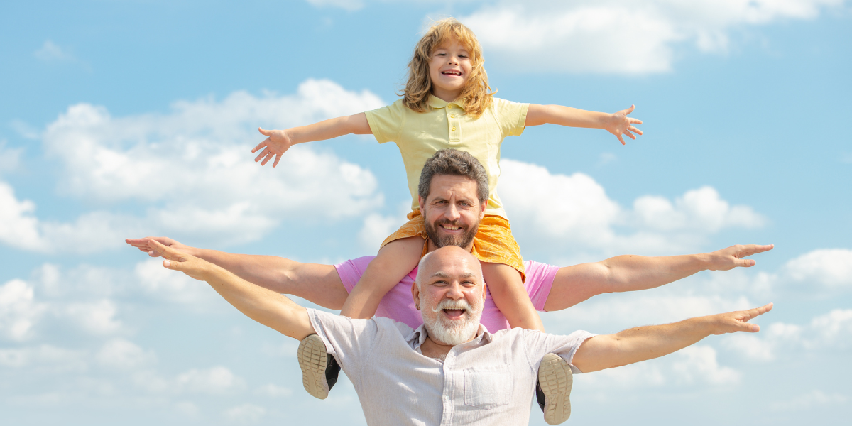 3 generations with arms stretched 