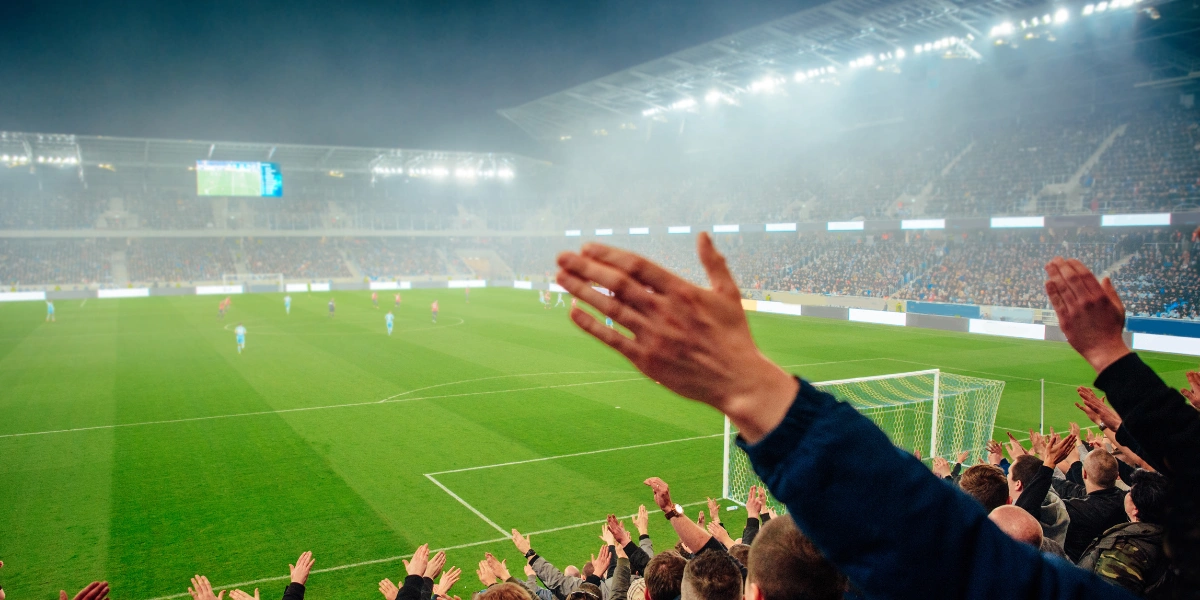 Football field during the game