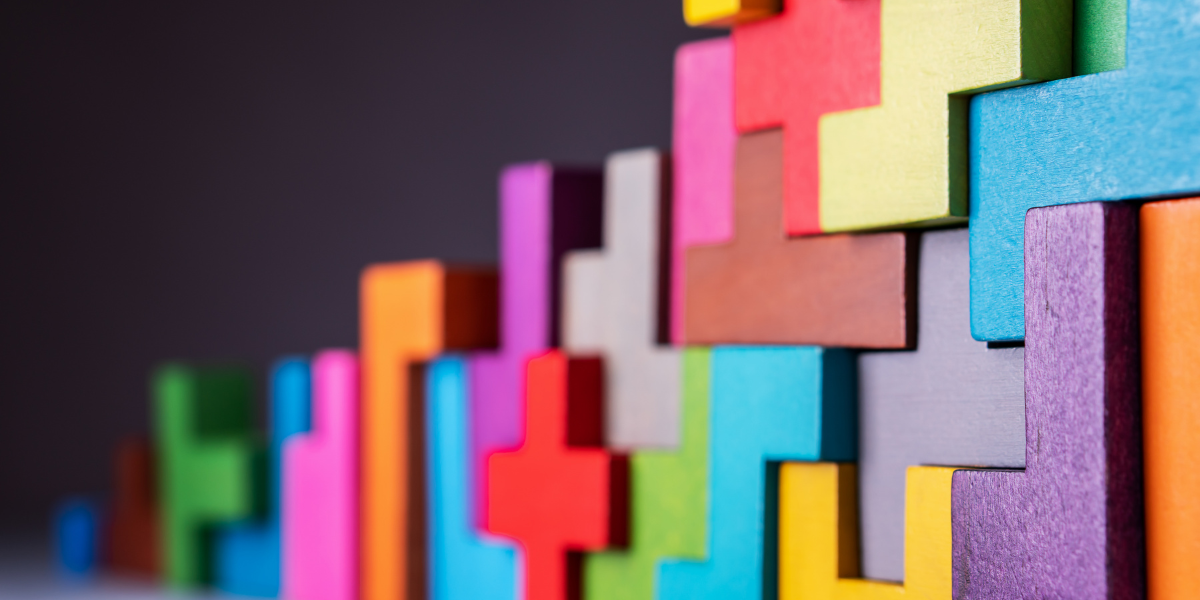 Colourful wooden blocks