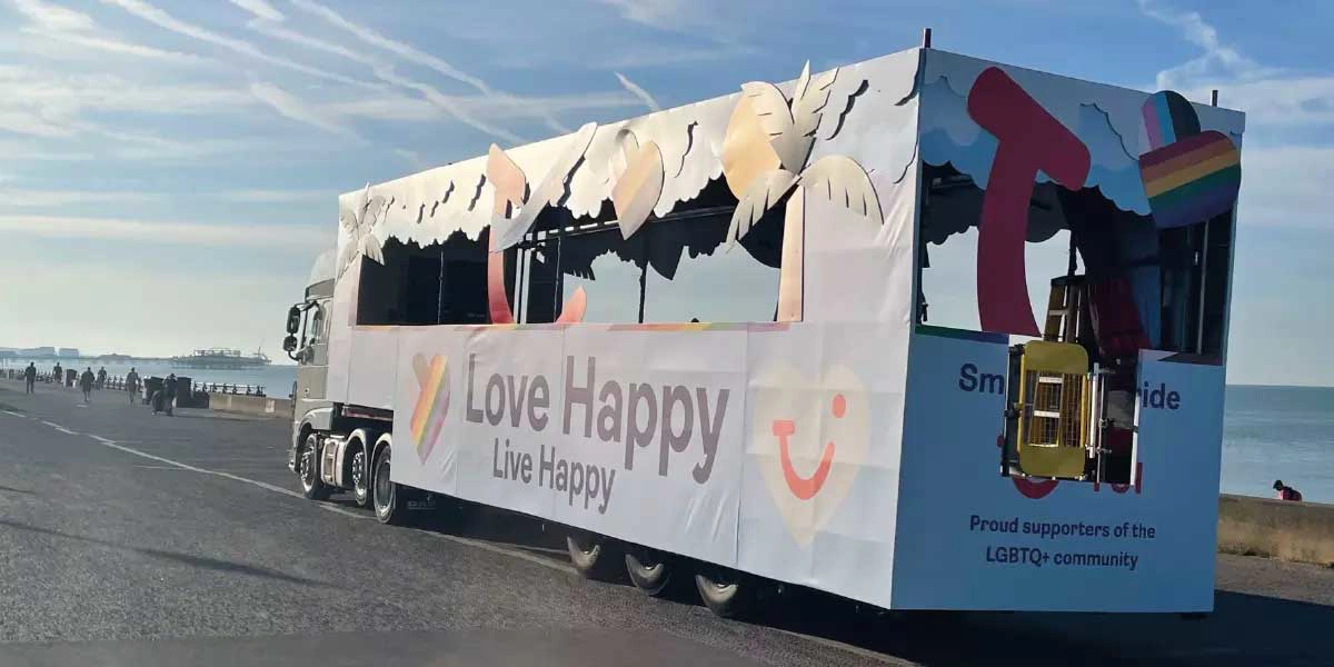 A pride float by TUI