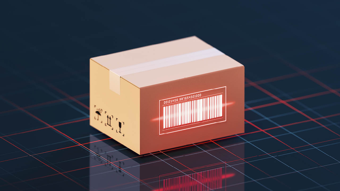 Storage box being scanned