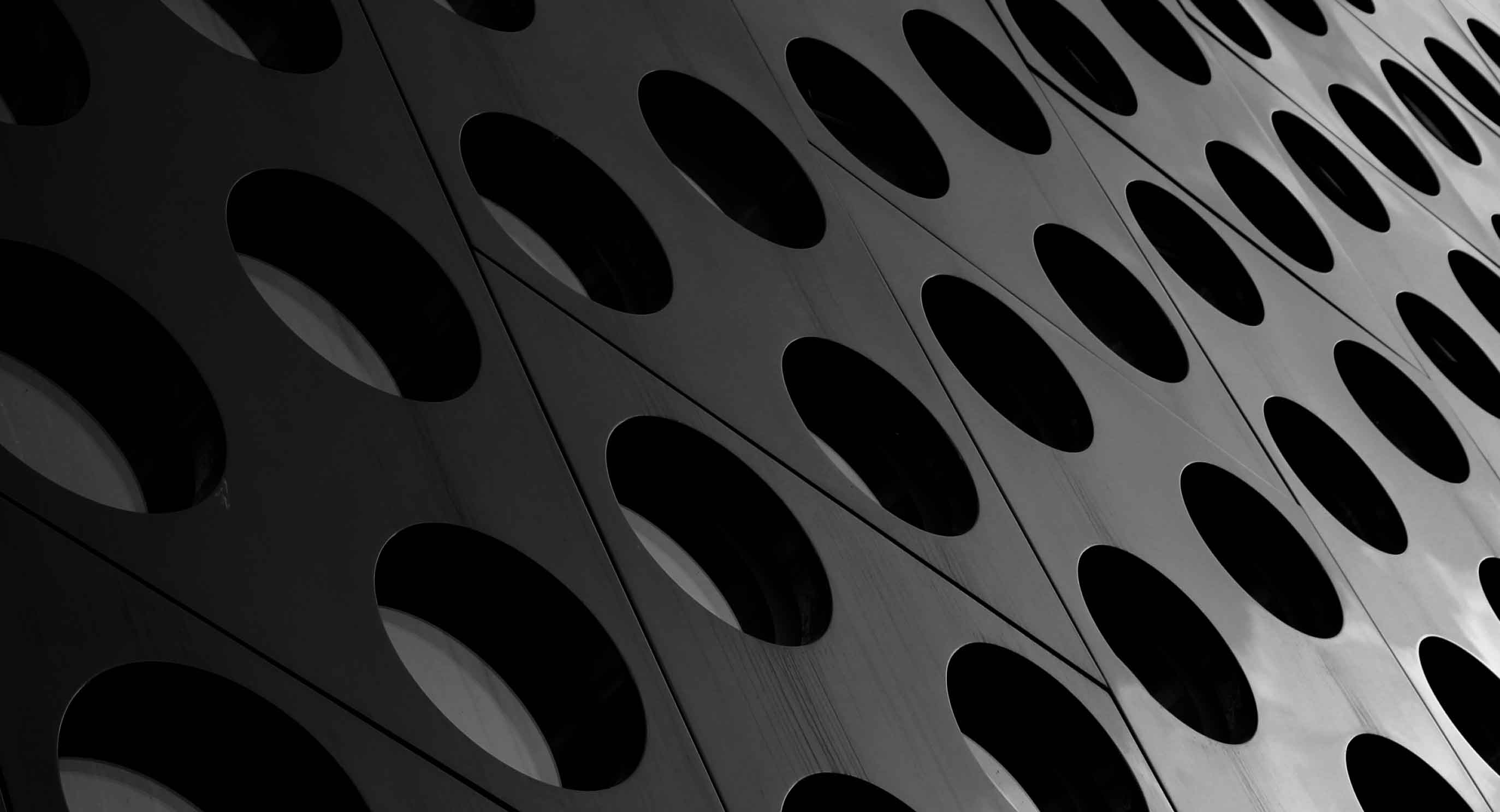 Wall with cylinder disks cut out