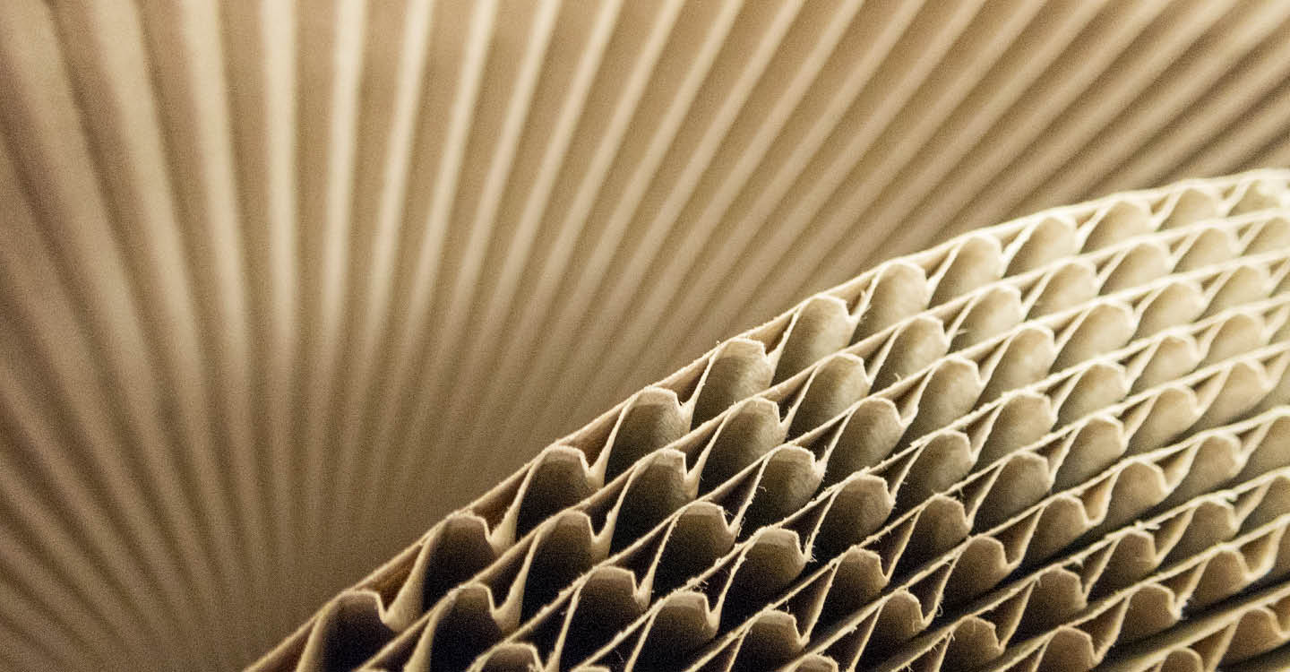 Close up of corrugated card board