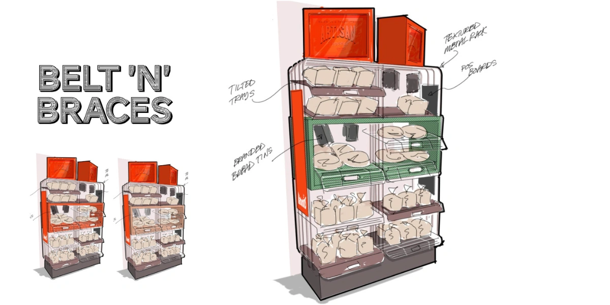 design sketch of Warburtons' display