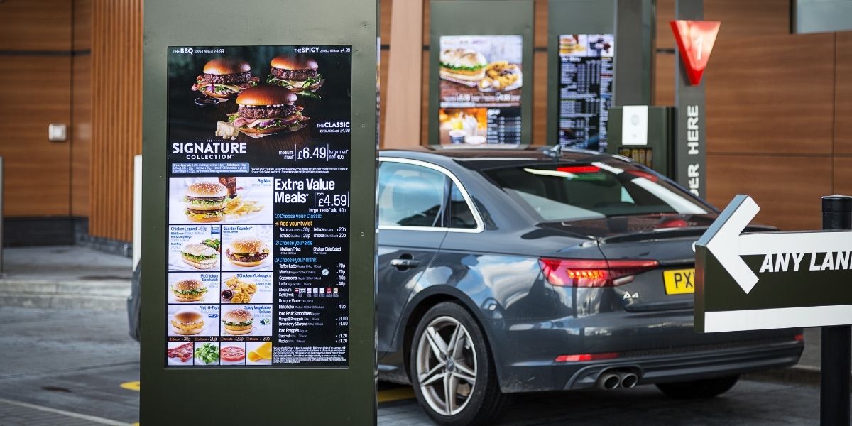 digital screen in McDonald's drive-tru