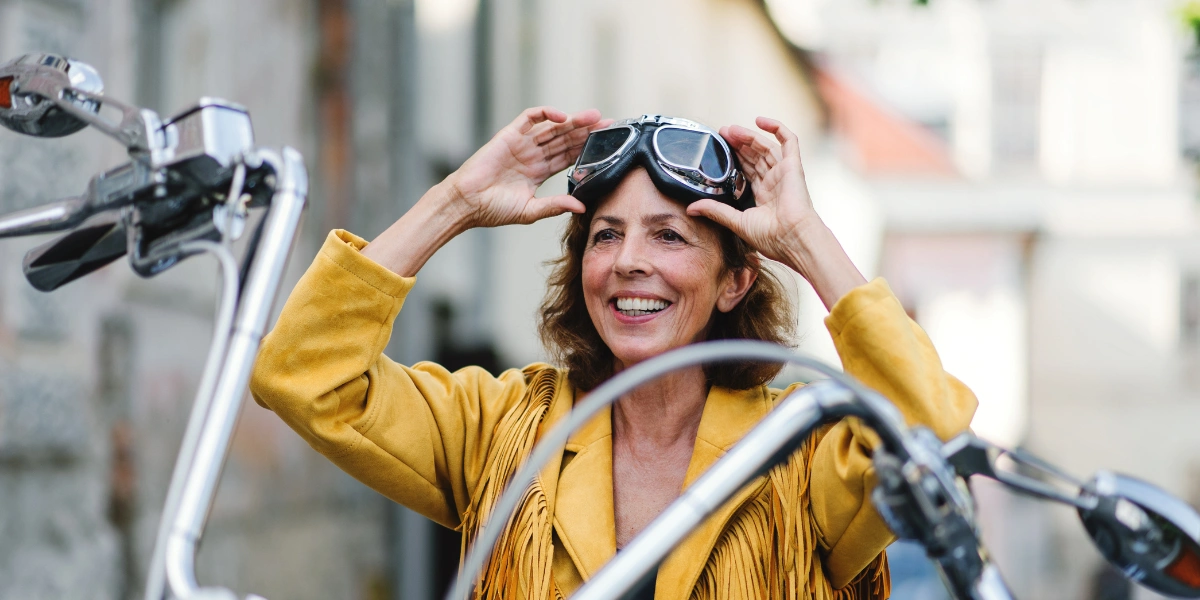 mature women on motorbike
