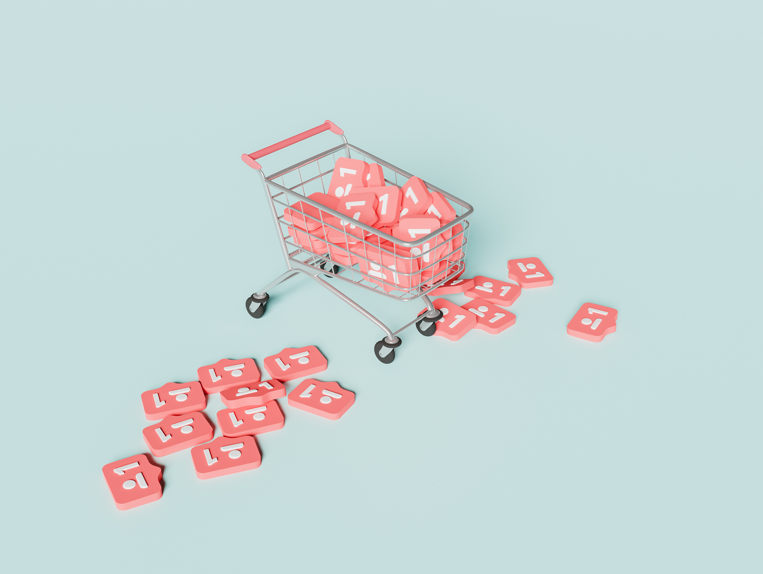 Shopping cart with followers 
