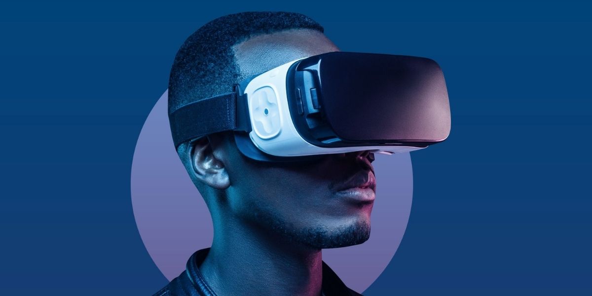 man wearing a vr headset